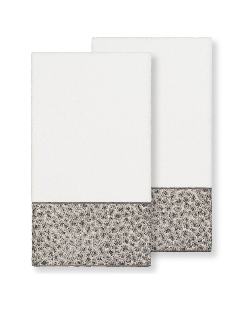 Linum Home Textiles Spots Turkish Cotton 2pc Embellished Bath Towel Set