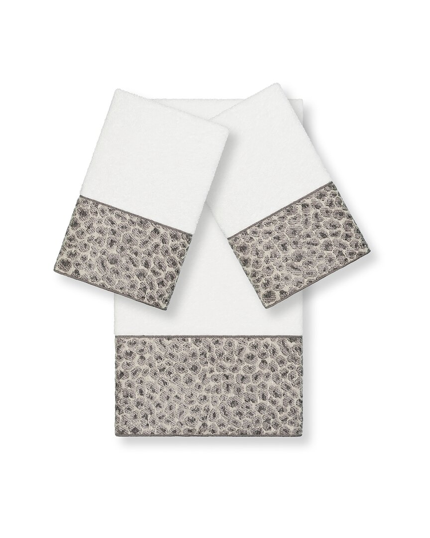 Linum Home Textiles Spots Turkish Cotton 3pc Embellished Towel Set