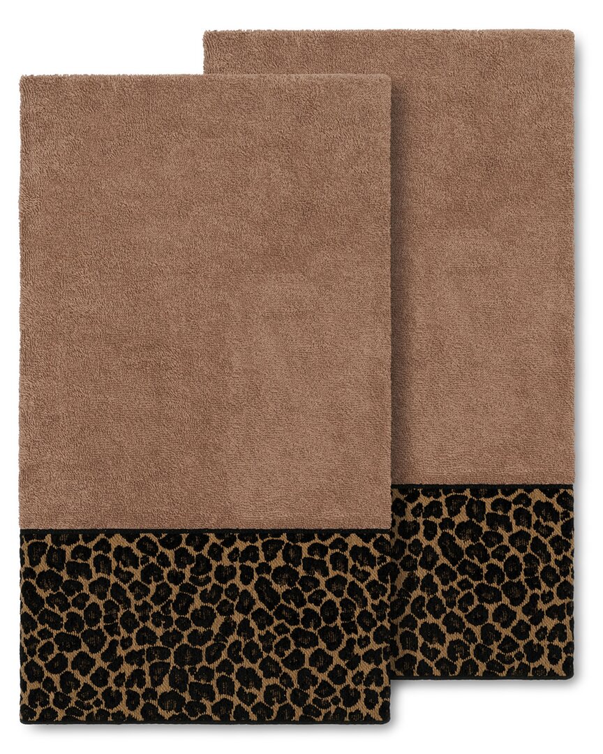 Linum Home Textiles Spots Turkish Cotton 2pc Embellished Bath Towel Set