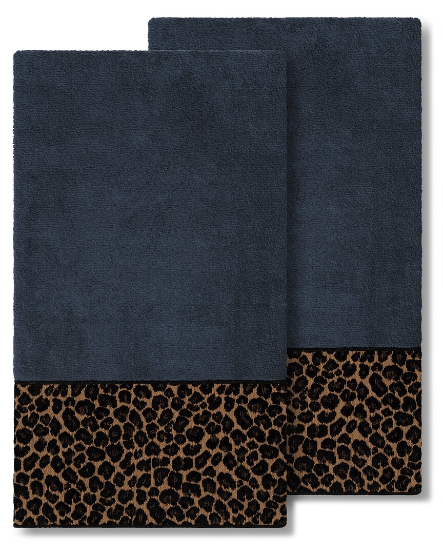 Linum Home Textiles Spots Turkish Cotton 2pc Embellished Bath Towel Set