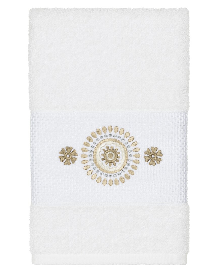 Linum Home Textiles Isabelle Turkish Cotton Embellished Hand Towel