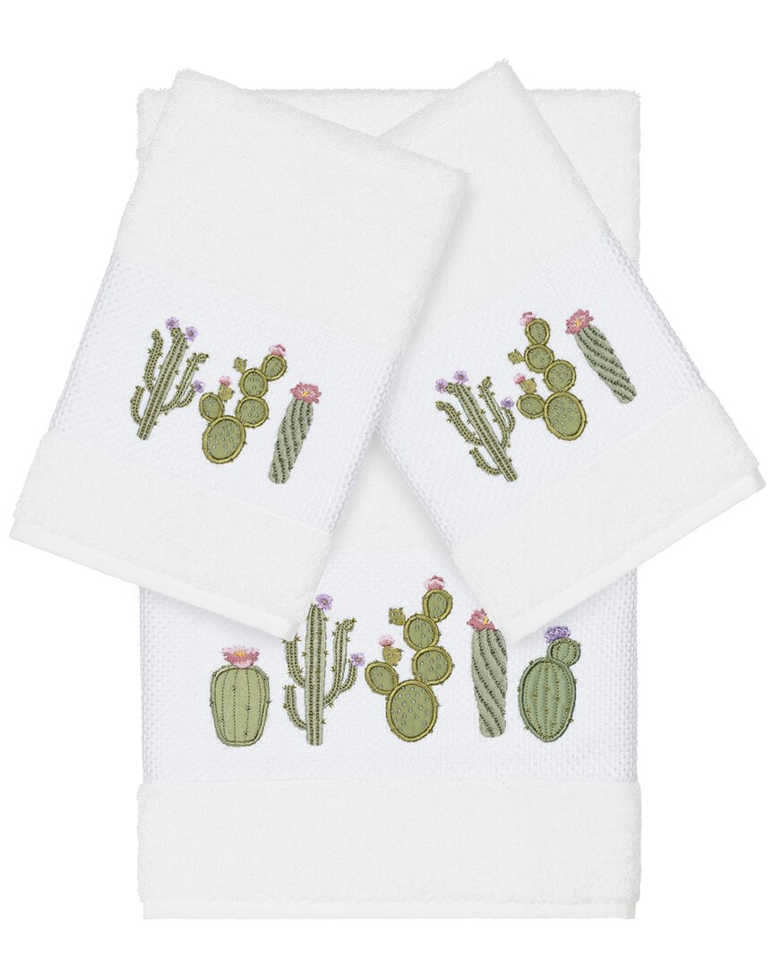 Linum Home Textiles Mila Turkish Cotton 3pc Embellished Towel Set