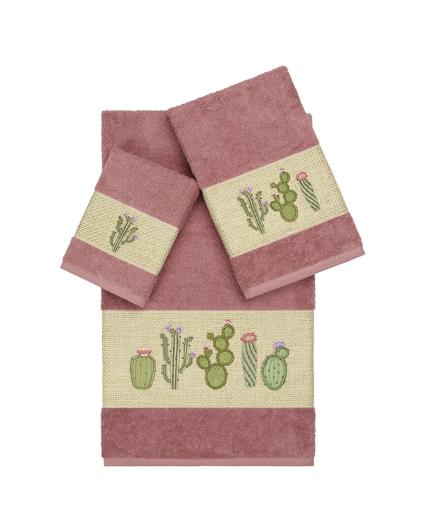 Linum Home Textiles Mila Turkish Cotton 3pc Embellished Towel Set