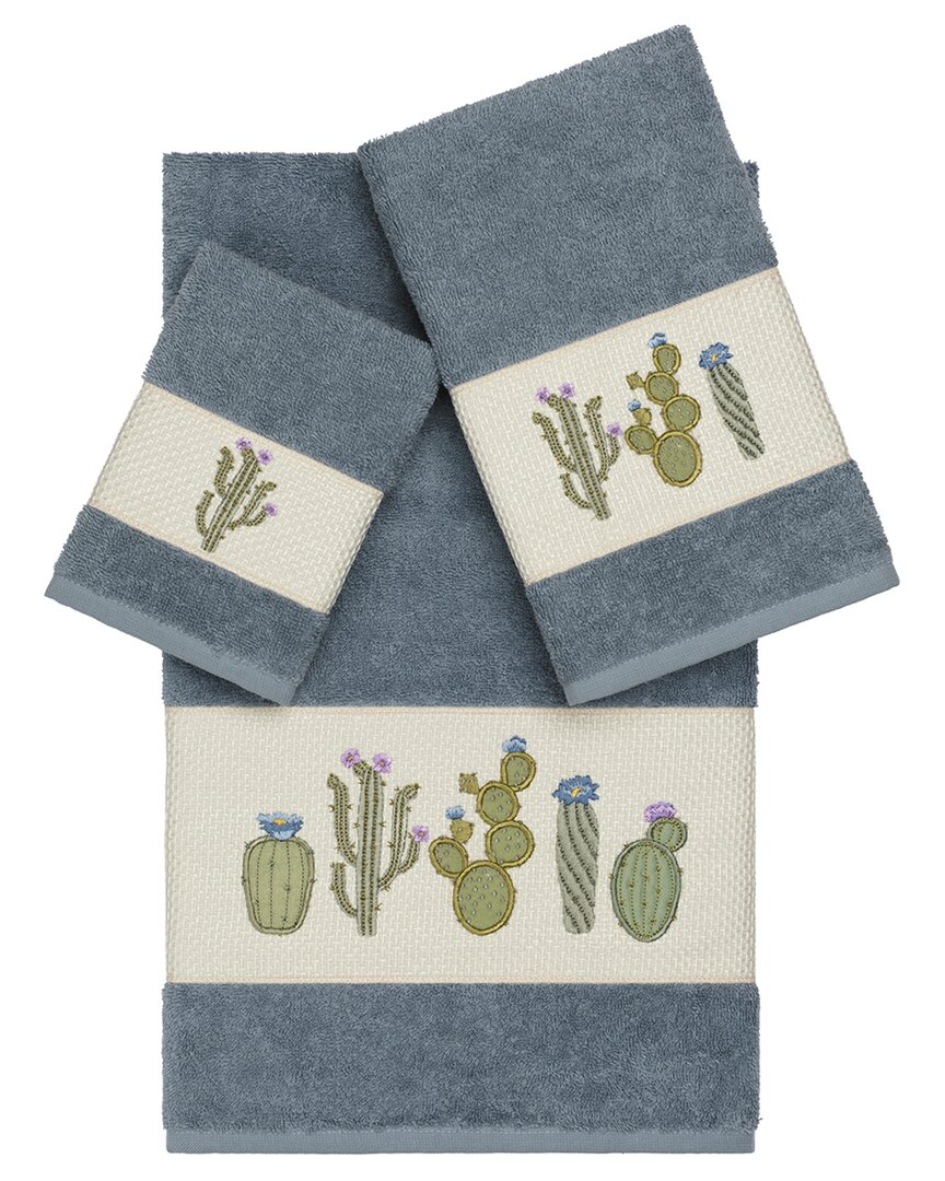 Linum Home Textiles Mila Turkish Cotton 3pc Embellished Towel Set