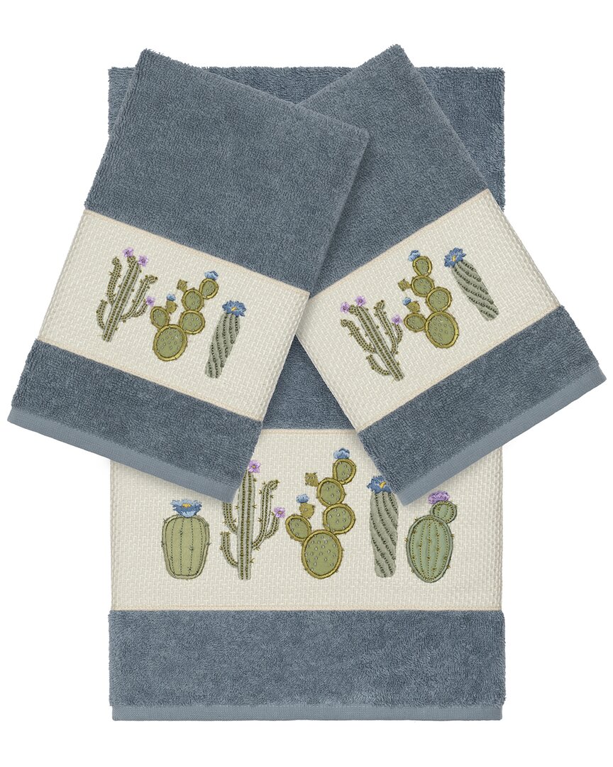 Linum Home Textiles Mila Turkish Cotton 3pc Embellished Towel Set