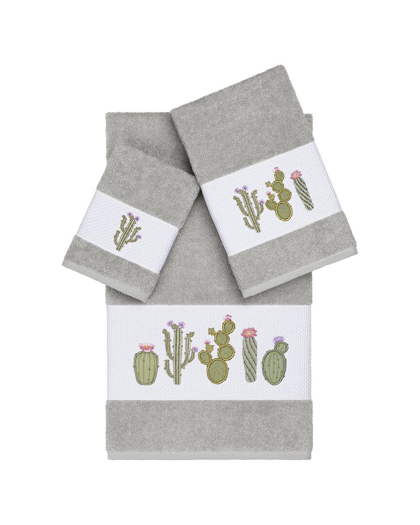 Linum Home Textiles Mila Turkish Cotton 3pc Embellished Towel Set