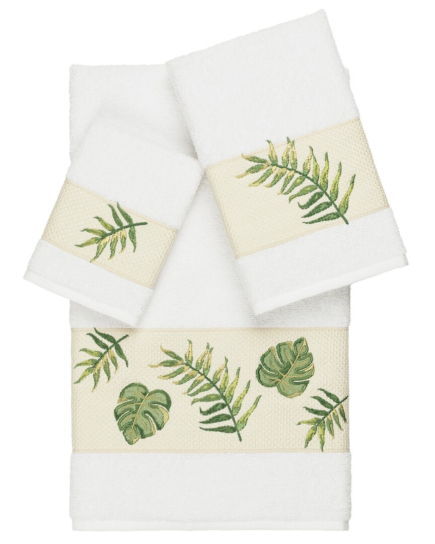Linum Home Textiles Zoe Turkish Cotton 3pc Embellished Towel Set