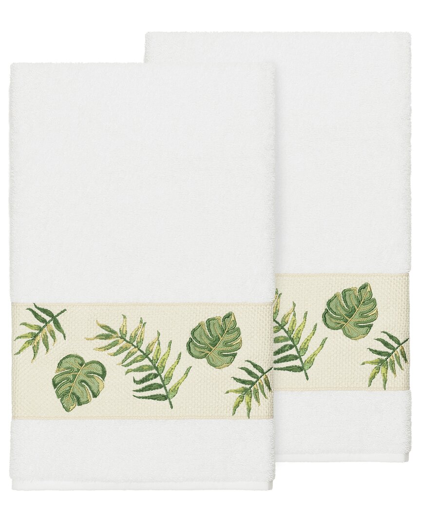 Linum Home Textiles Zoe Turkish Cotton 2pc Embellished Bath Towel Set