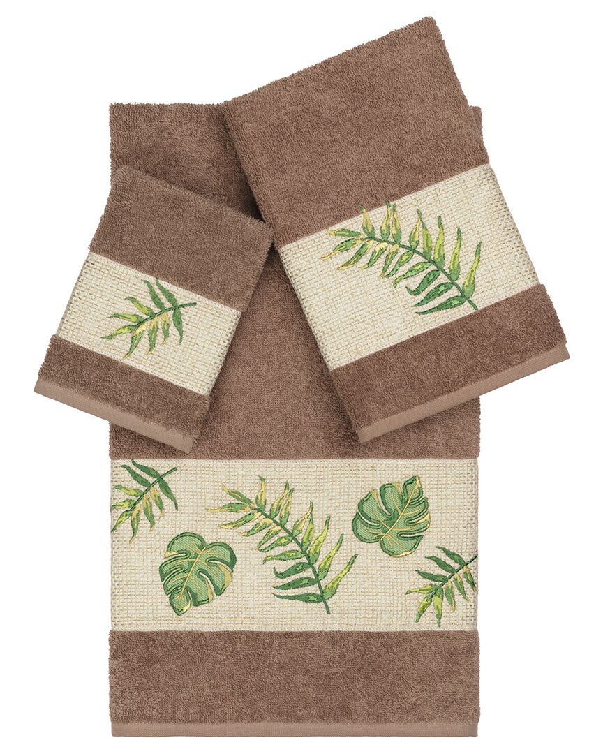 Linum Home Textiles Zoe Turkish Cotton 3pc Embellished Towel Set
