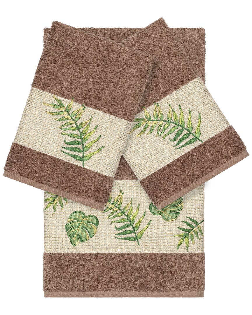 Linum Home Textiles Zoe Turkish Cotton 3pc Embellished Towel Set