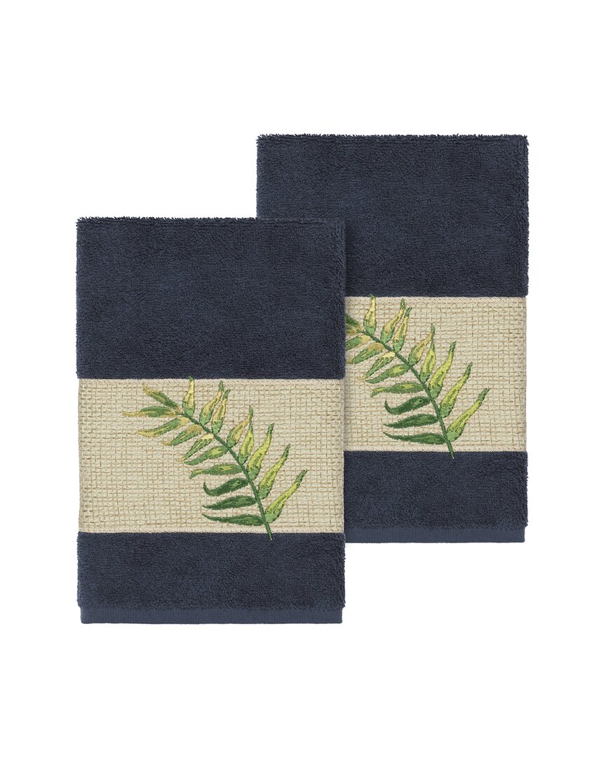 Linum Home Textiles Zoe Turkish Cotton 2pc Embellished Hand Towel Set