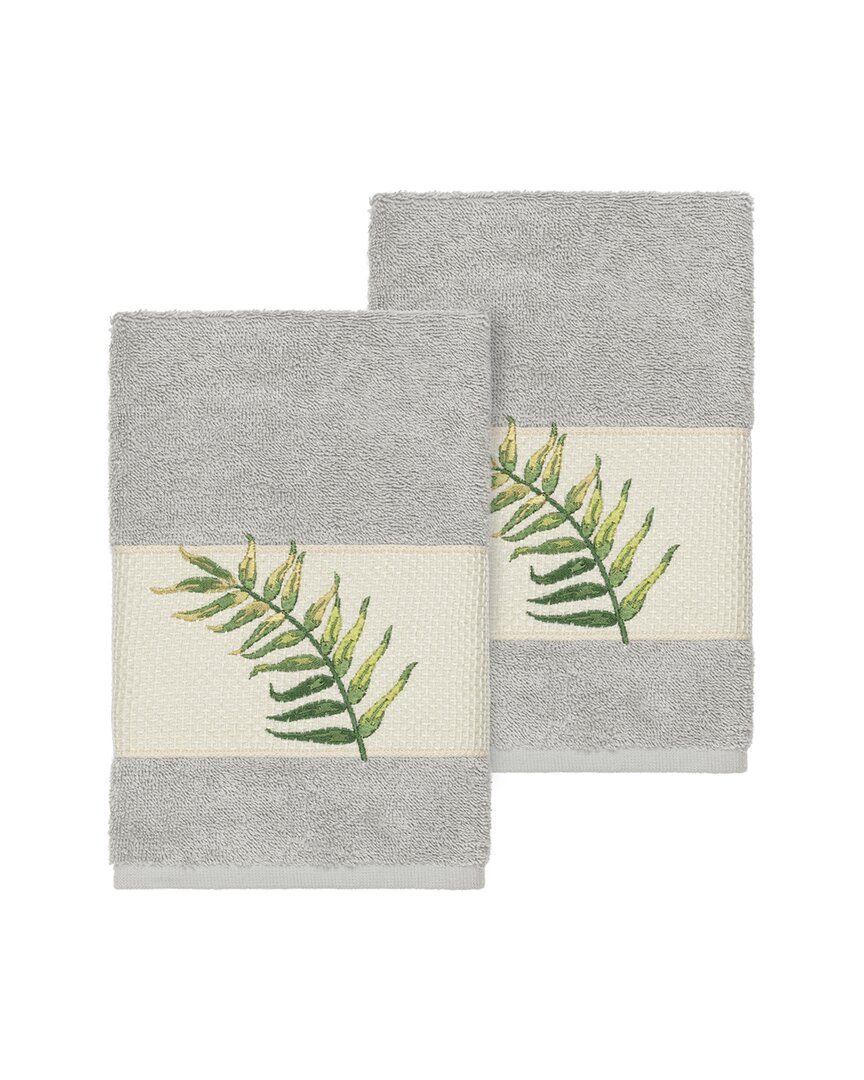 Linum Home Textiles Zoe Turkish Cotton 2pc Embellished Bath Towel Set