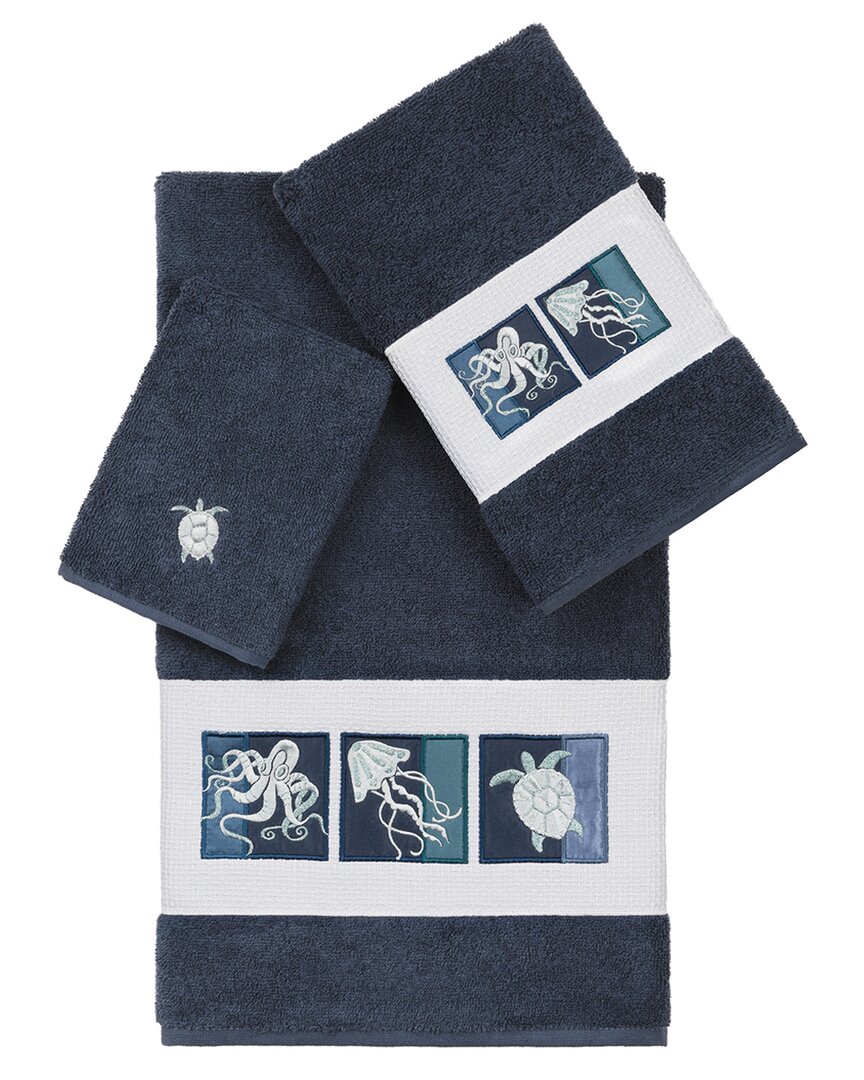 Linum Home Textiles Ava Turkish Cotton 3pc Embellished Towel Set
