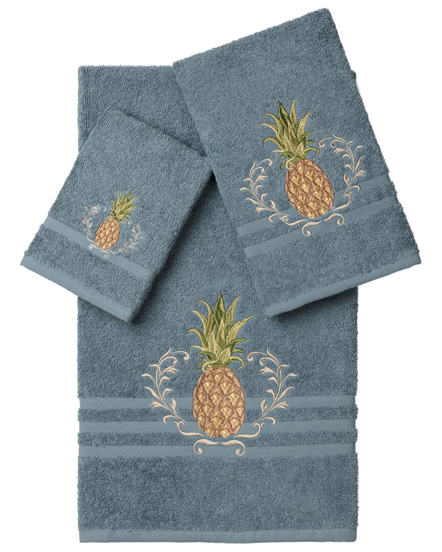 Linum Home Textiles Welcome Turkish Cotton 3pc Embellished Towel Set