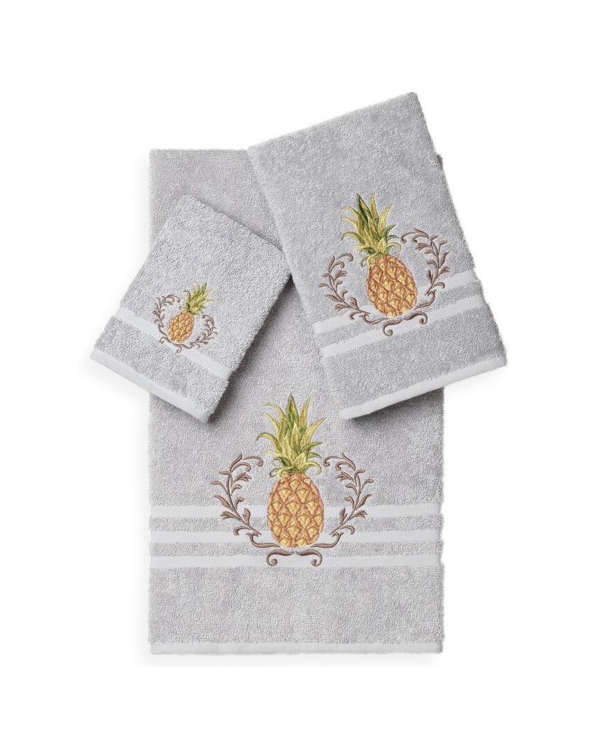 Linum Home Textiles Welcome Turkish Cotton 3pc Embellished Towel Set