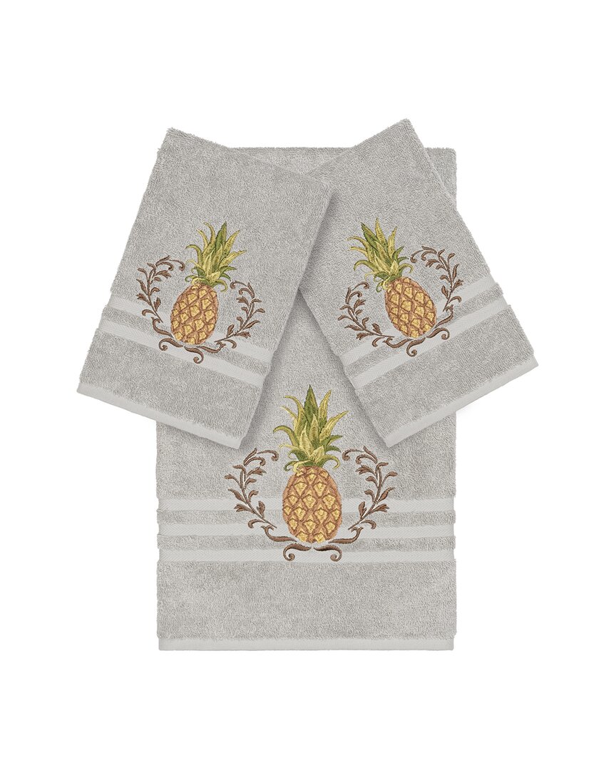 Linum Home Textiles Welcome Turkish Cotton 3pc Embellished Towel Set