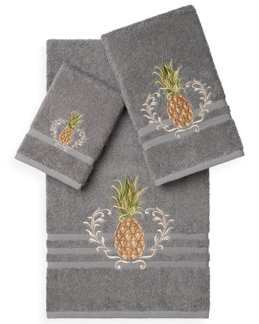 Linum Home Textiles Welcome Turkish Cotton 3pc Embellished Towel Set