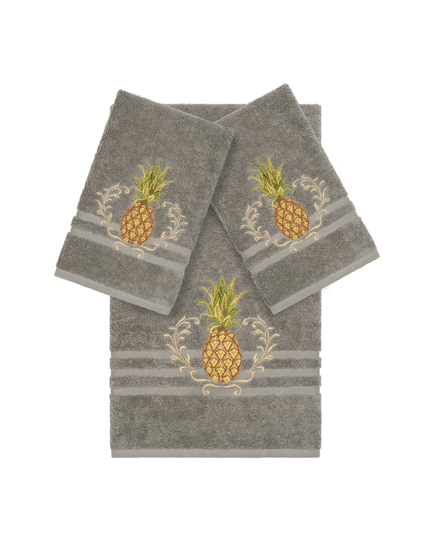 Linum Home Textiles Welcome Turkish Cotton 3pc Embellished Towel Set