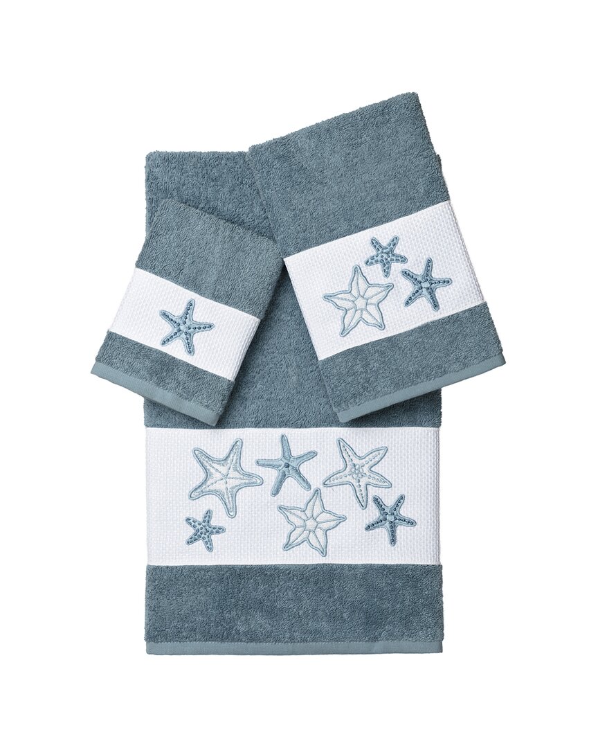 Linum Home Textiles Lydia Turkish Cotton 3pc Embellished Towel Set