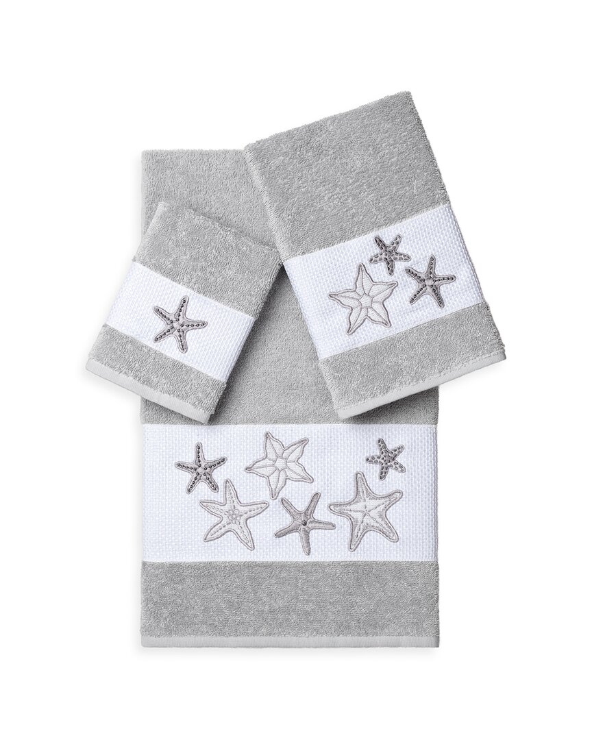 Linum Home Textiles Lydia Turkish Cotton 3pc Embellished Towel Set