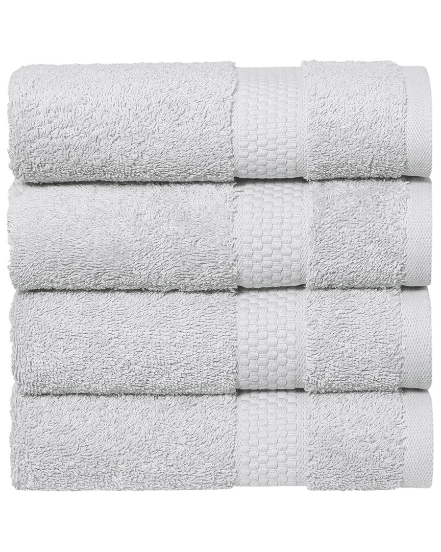 Linum Home Textiles Starlight Turkish Cotton Terry Hand Towels Set In Grey