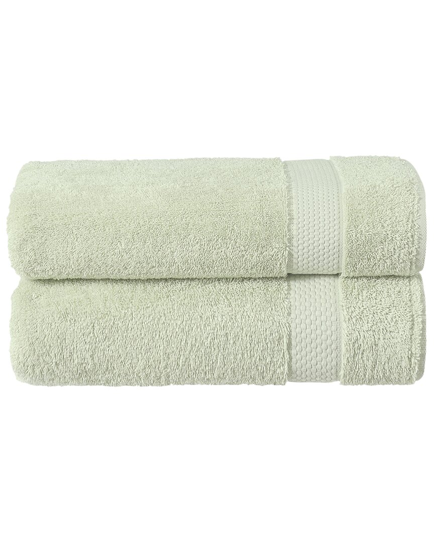 Linum Home Textiles Starlight Turkish Cotton Terry Bath Towels Set In Green