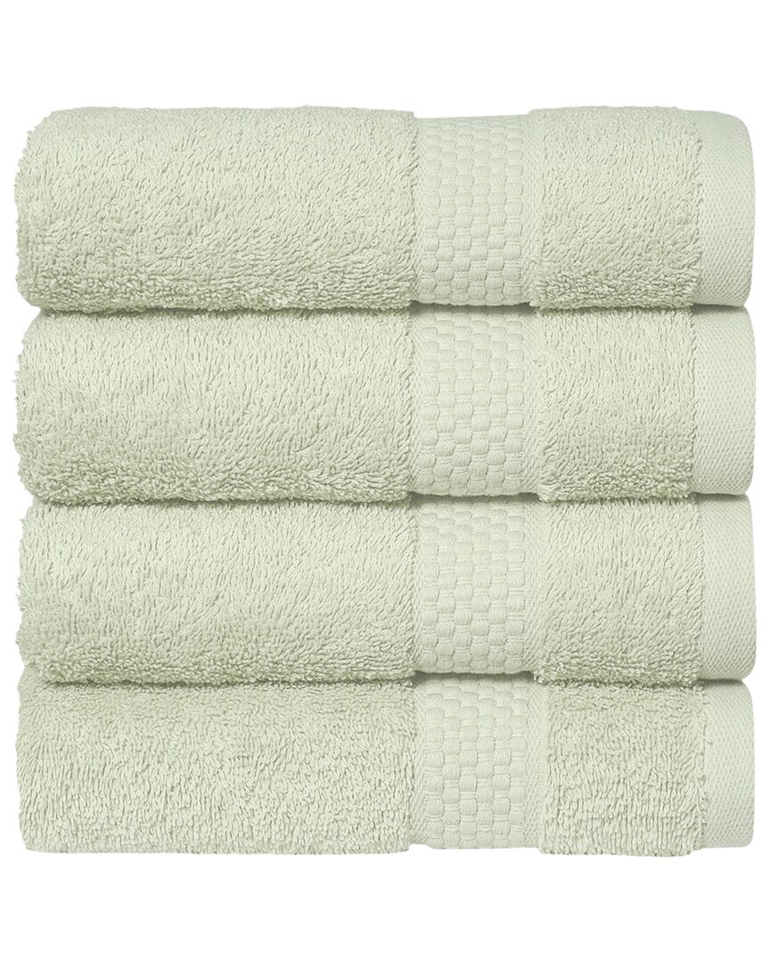 Linum Home Textiles Starlight Turkish Cotton Terry Hand Towels Set In Green