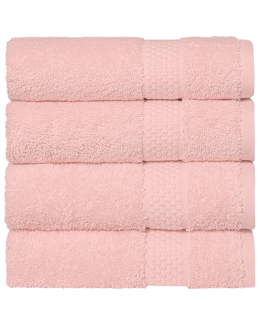 Linum Home Textiles Starlight Turkish Cotton Terry Hand Towels Set In Pink