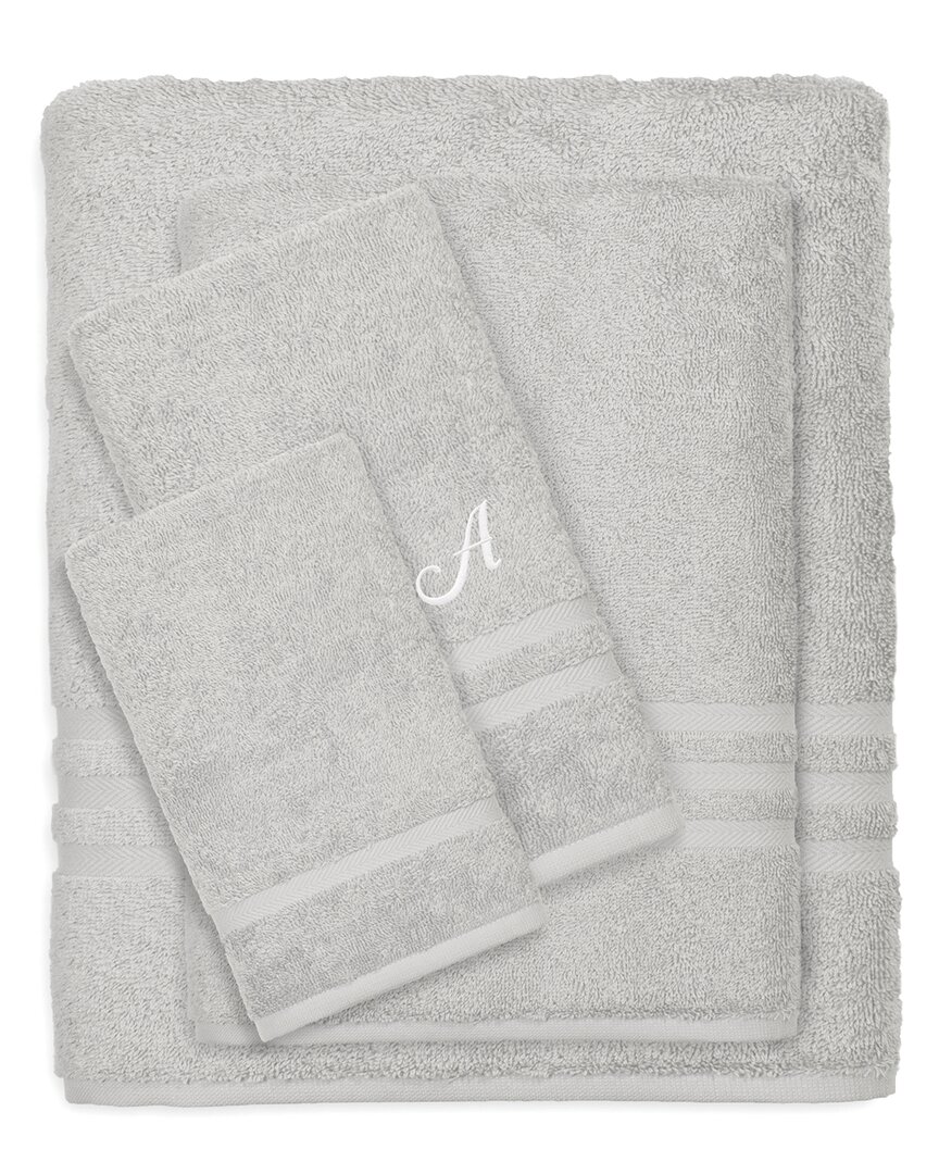LINUM HOME TEXTILES LINUM HOME TEXTILES MONOGRAM TURKISH COTTON 4PC DENZI TOWEL SET (A-Z) 