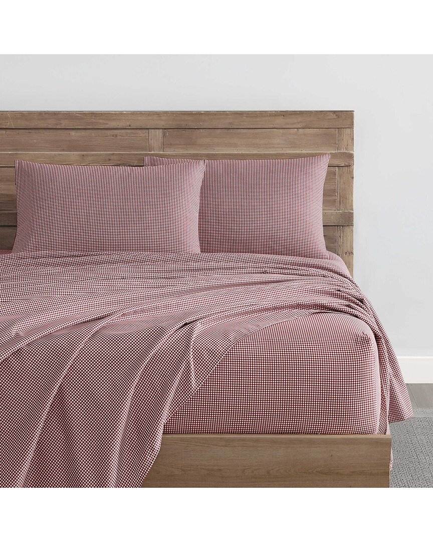 Nautica Bayside Plaid Flannel Sheet Set In Brown