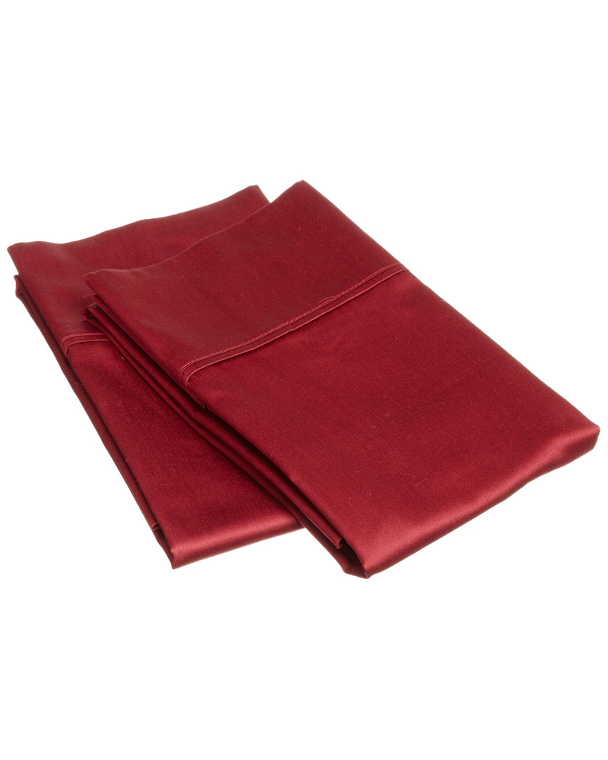 Superior 300 Thread Count Egyptian Cotton Pillowcases In Red