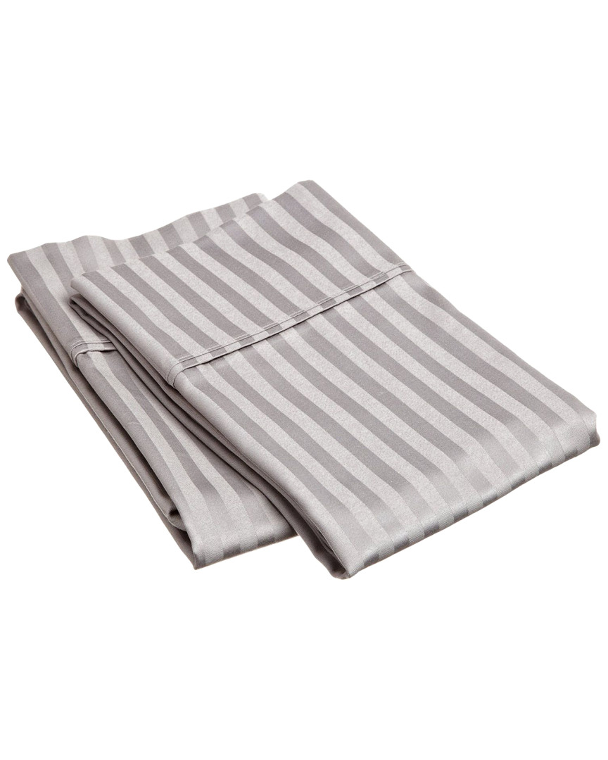 Superior 400 Thread Count Egyptian Cotton Striped Pillowcases In Brown