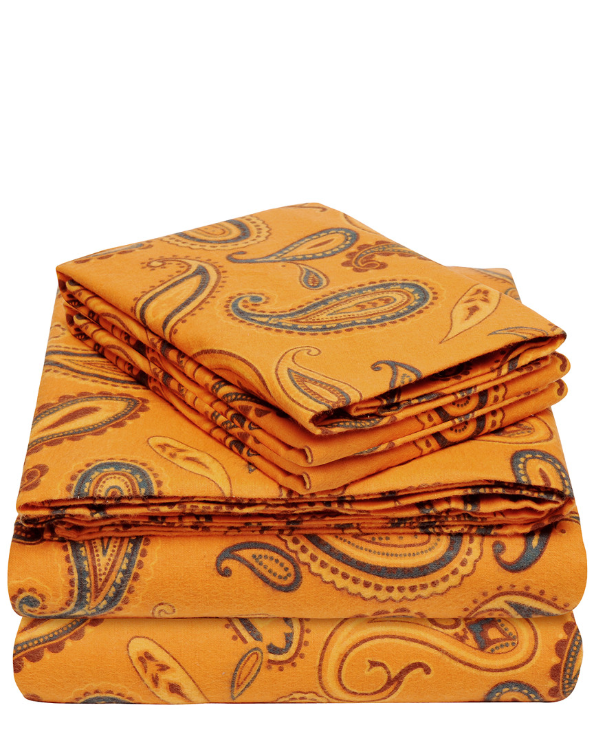 Superior Flannel Paisley Printed Sheet Set