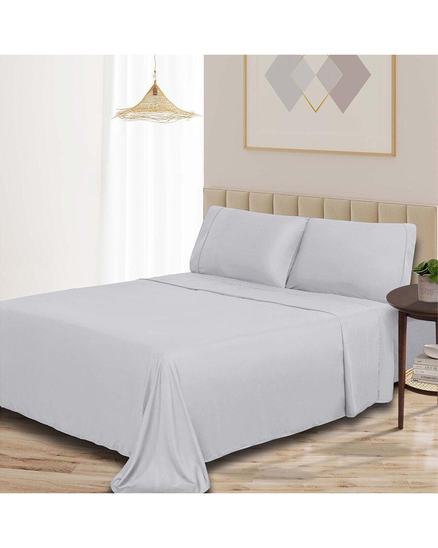 Superior Rayon From Bamboo 300 Thread Count Solid Deep Pocket Bed Sheet Set In White