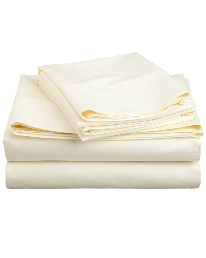 Superior Blend Solid 600 Thread Count Deep Pocket Sheet Set In Ivory