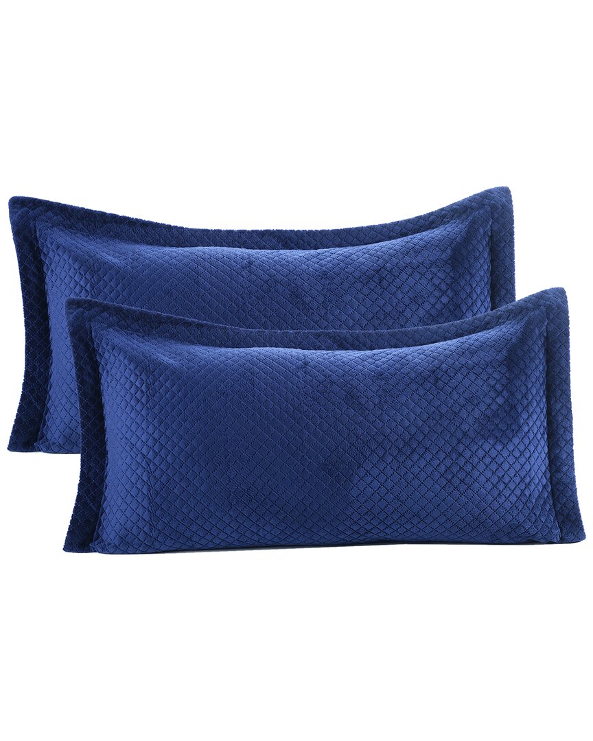 Enchante Home Quilted Sham Set (set Of 2) In Navy