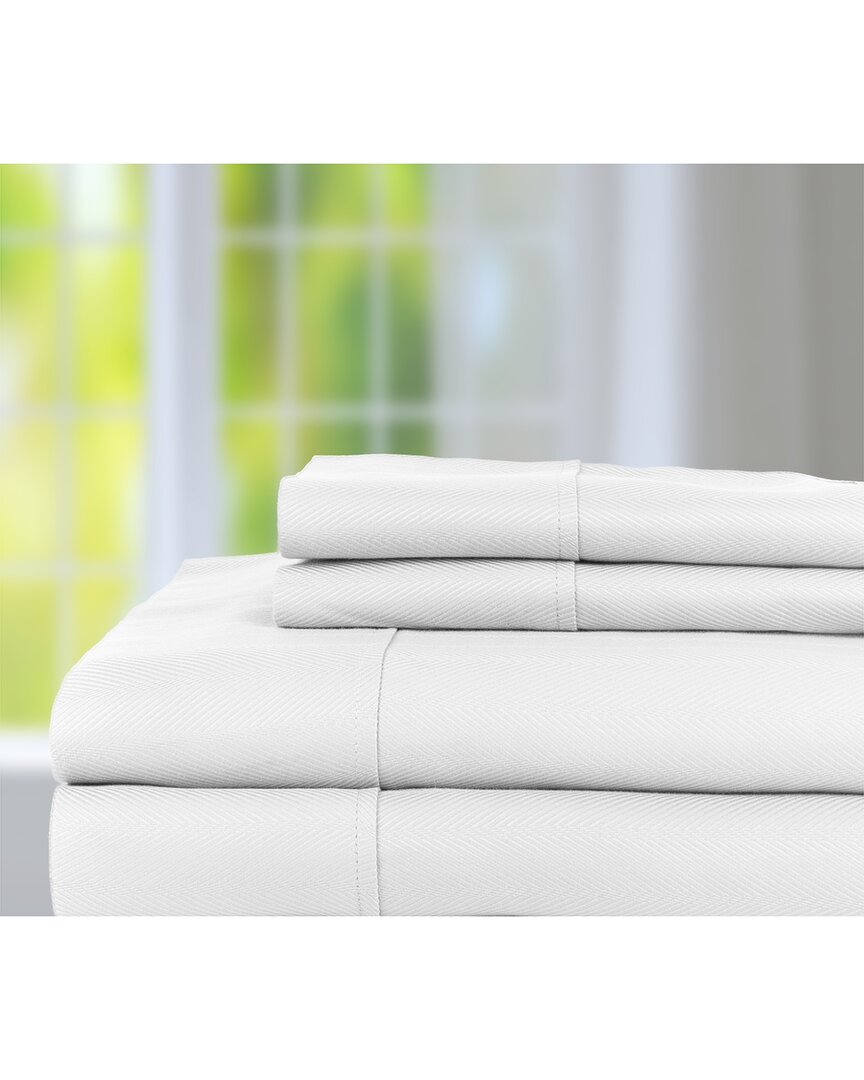 Knightsbridge Herringbone Stripe 600 Thread Count Sheet Set