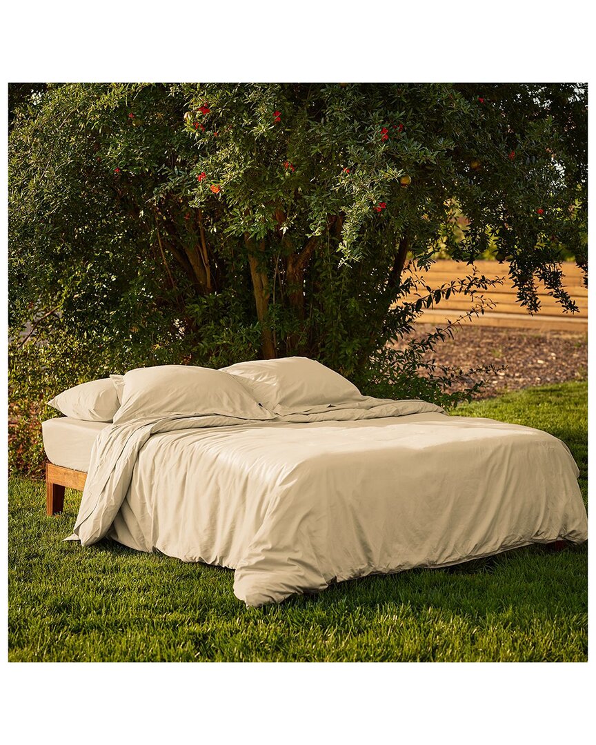 Bombacio Linens Sunset Sand Brushed Cotton Percale Fitted Sheet
