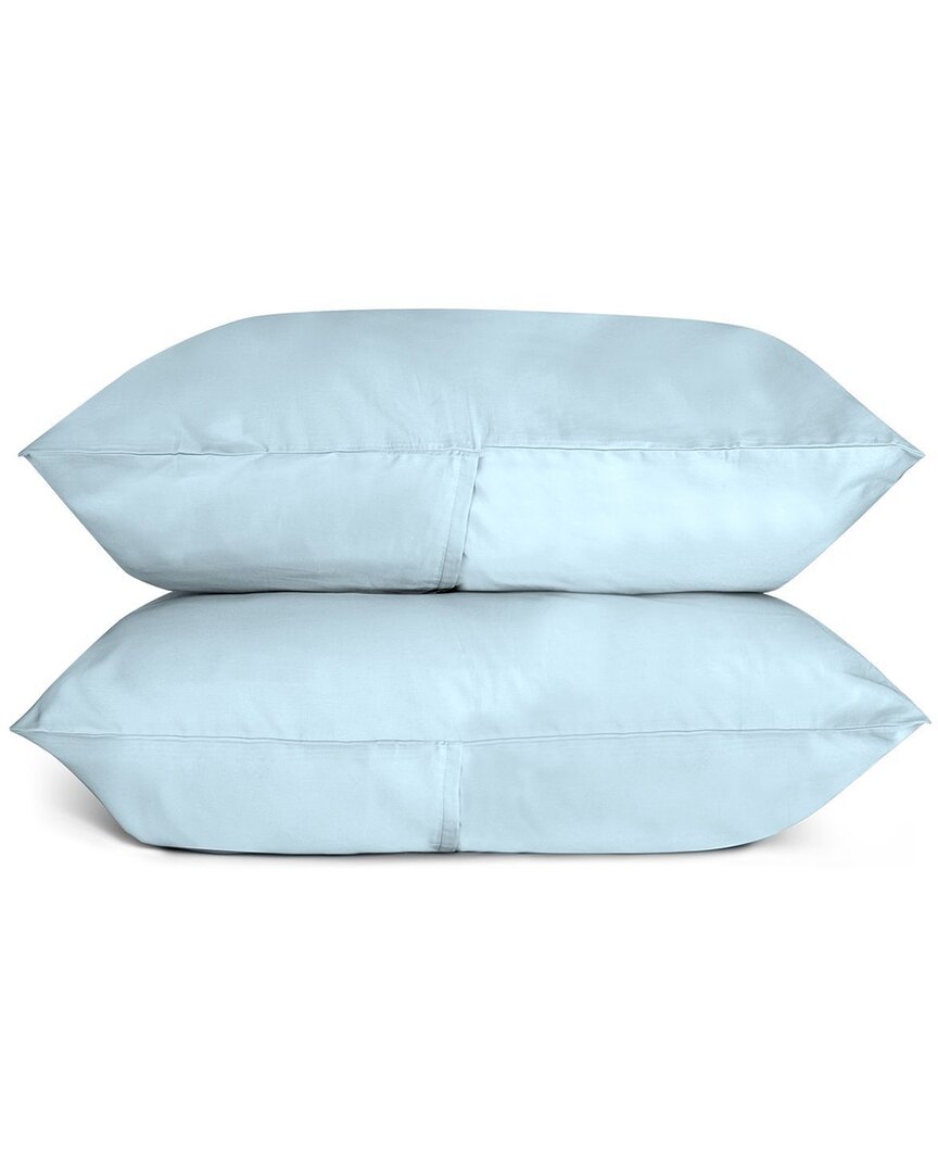Bombacio Linens Sunrise Sky Blue Sateen Set Of 2 Pillow Cases