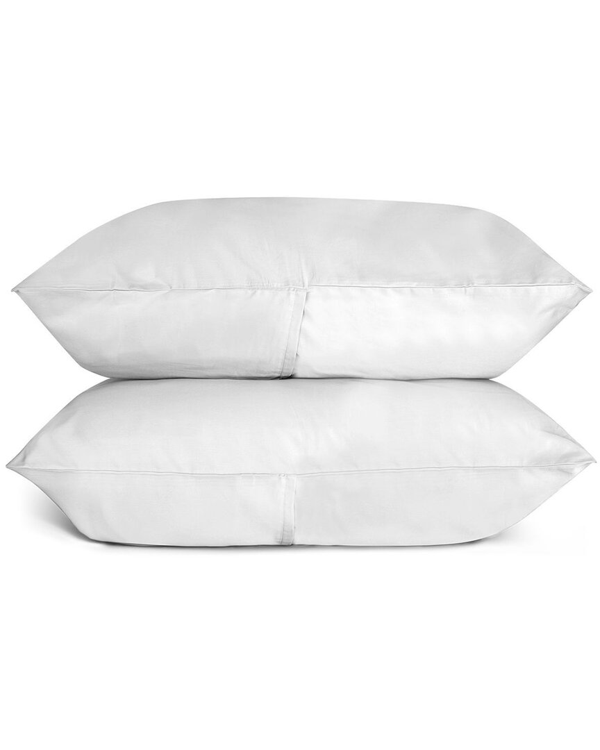Bombacio Linens Sunrise White Sateen Set Of 2 Pillow Cases