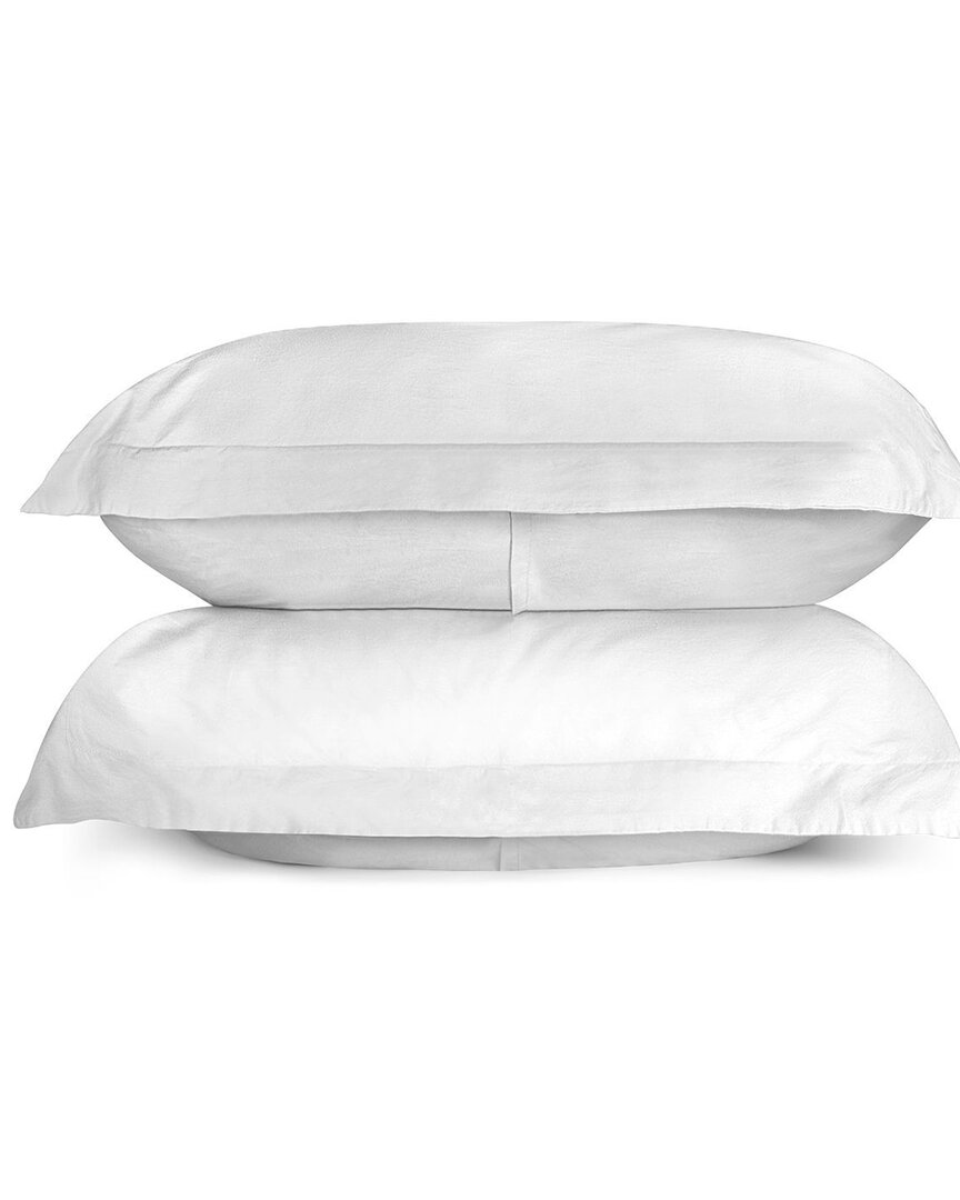Bombacio Linens Sunrise White Sateen Set Of 2 Pillow Shams
