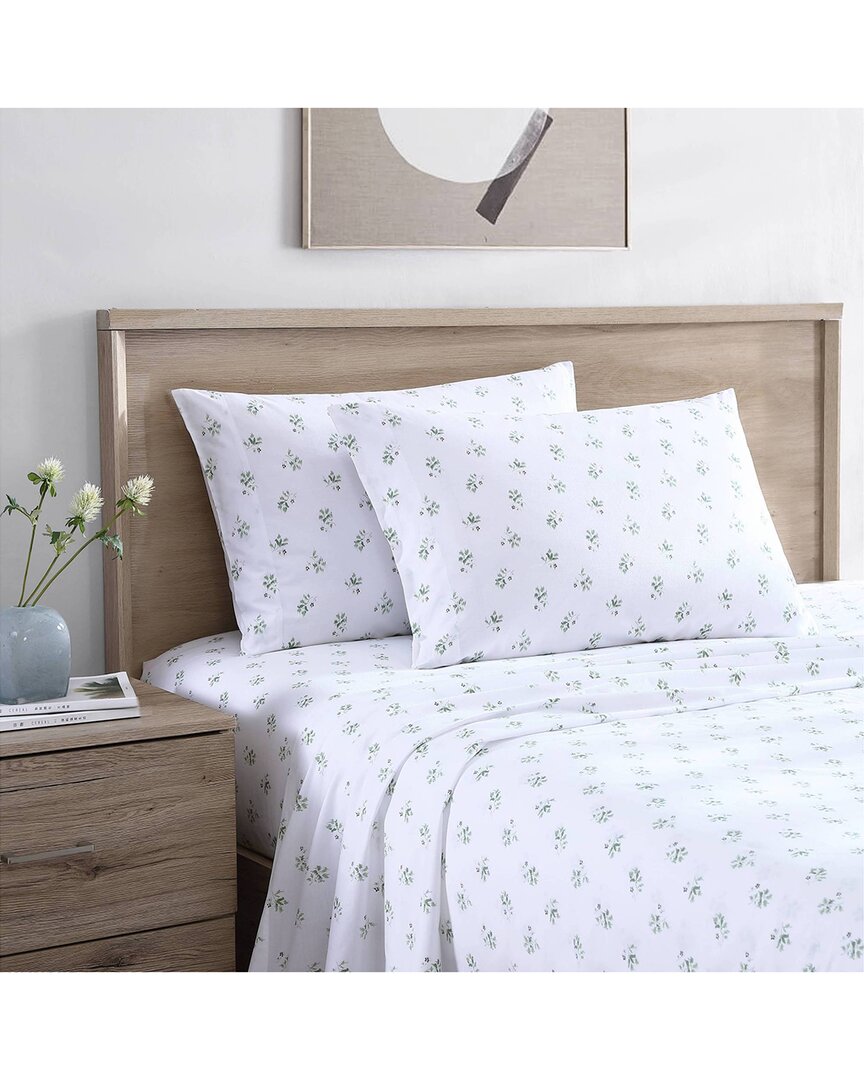 Stone Cottage Sketchy Ditsy 100% Cotton Percale Sheet Set In Green