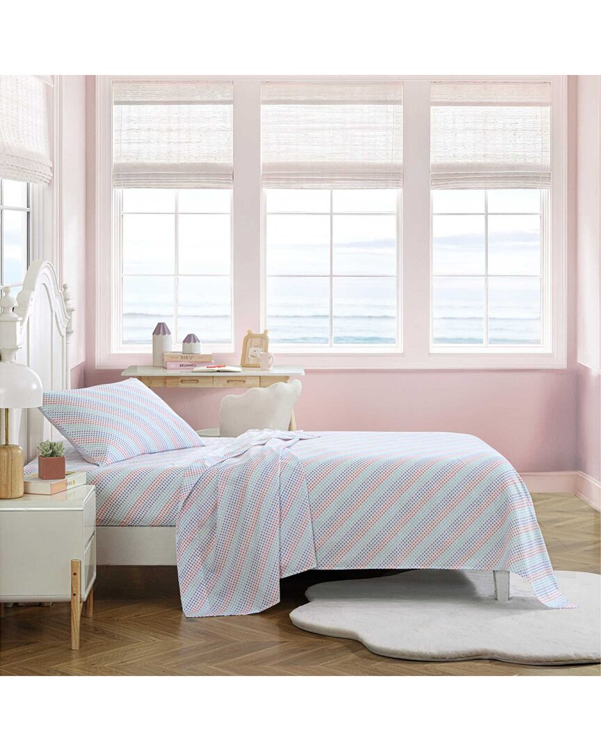Nautica Oswald Hearts Lightweight Sheet Set In Pink