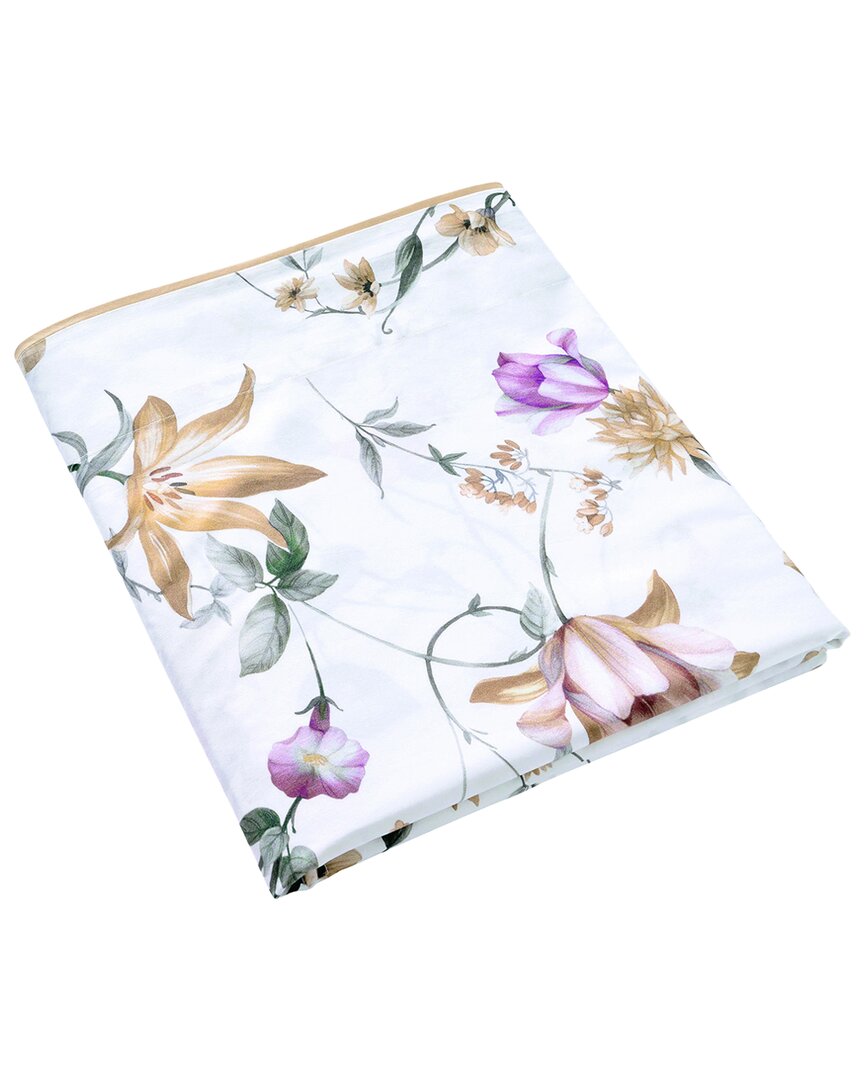 Anne De Solene Anne De Solène Cotton Percale 200 Thread Count Perle Lune Flat Sheet