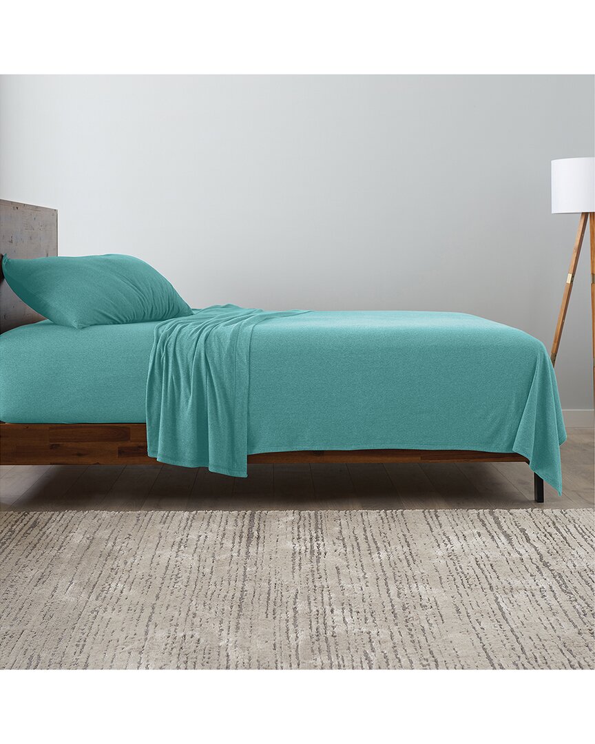 Ella Jayne Soft Heather Jersey Knit 4-piece Sheet Set - King Bedding In Green