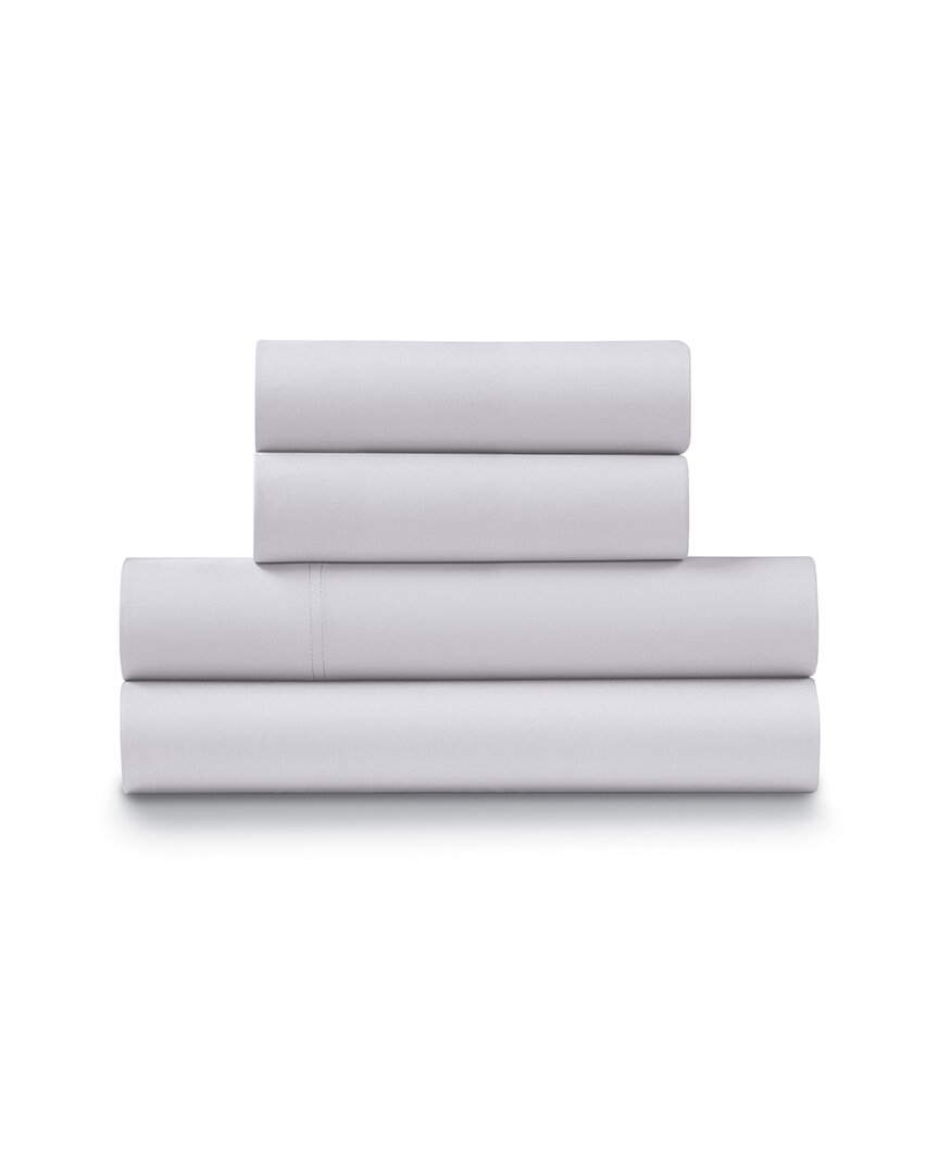 Shop Ella Jayne 100% Cotton Sateen 500 Thread Count Deep Pocket 4-piece Sheet Set In Purple