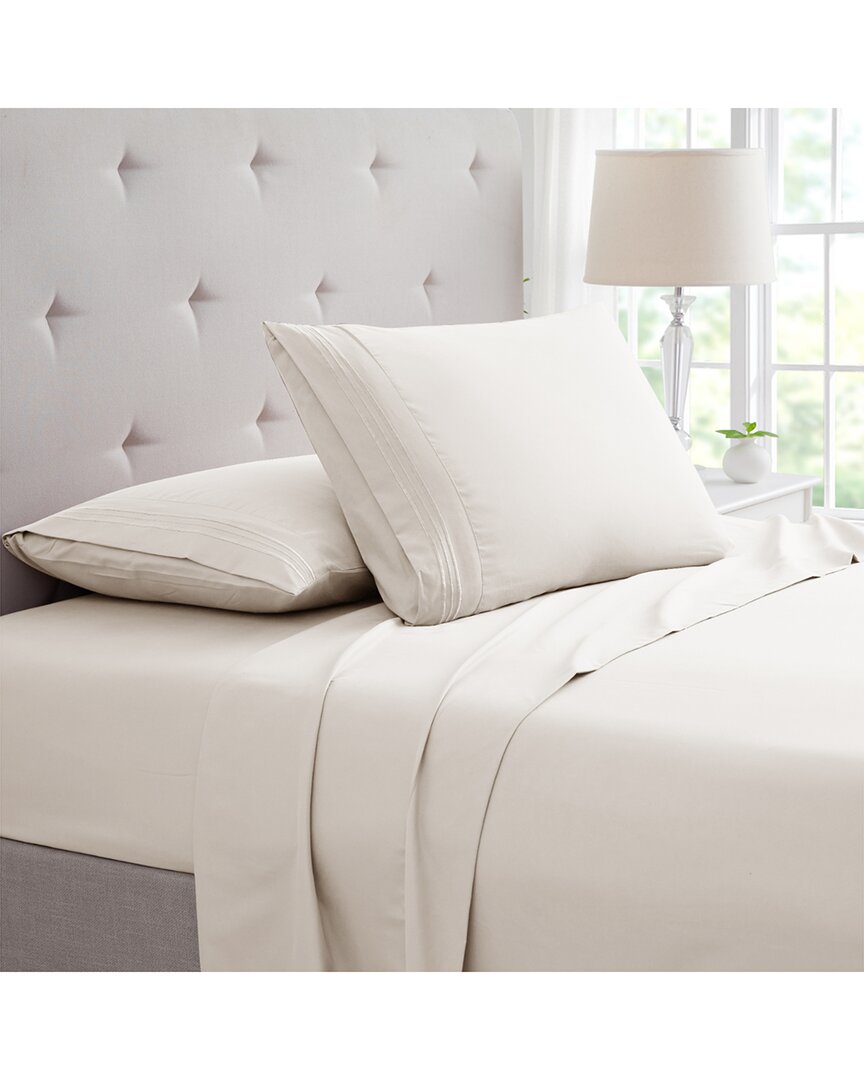 Bamboo Comfort Bamboo 4 Piece Luxury 3 Line Embroidered Sheet Set