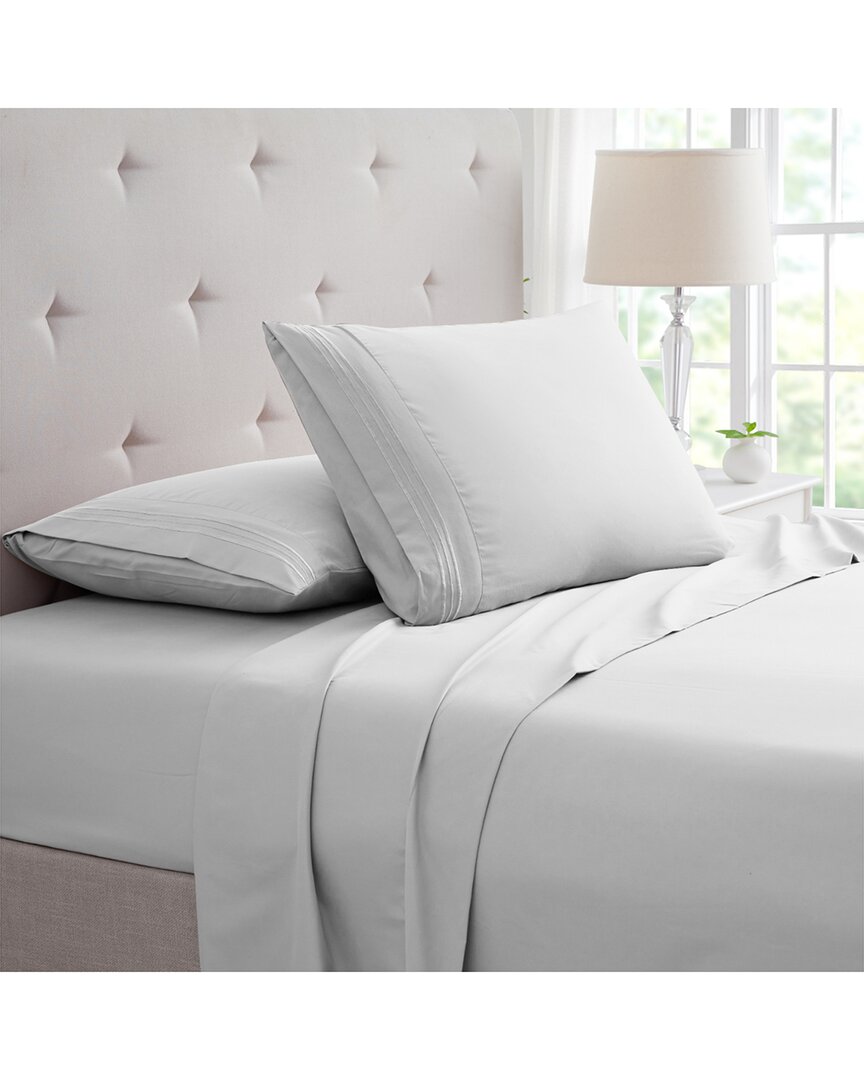 Bamboo Comfort Bamboo 4 Piece Luxury 3 Line Embroidered Sheet Set