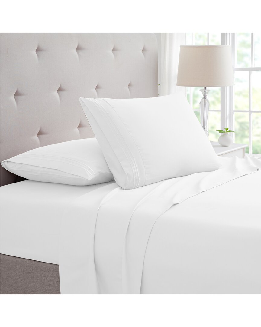 Bamboo Comfort Bamboo 4 Piece Luxury 3 Line Embroidered Sheet Set