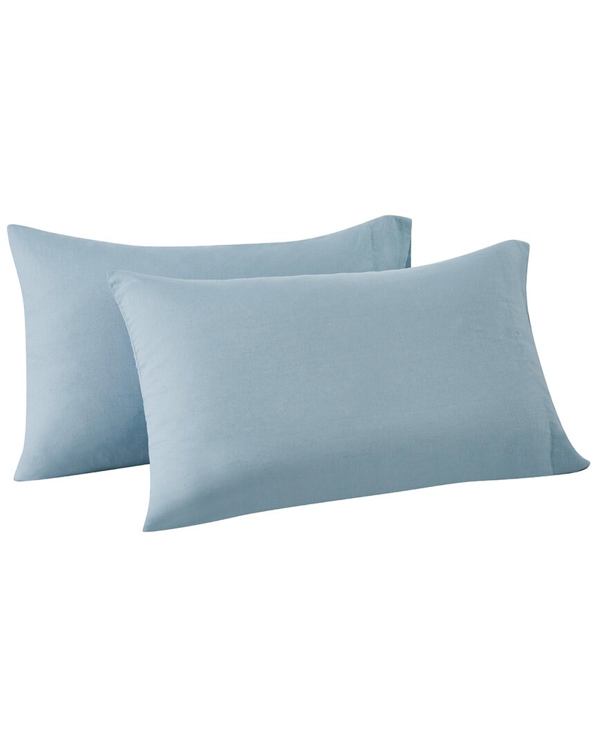 Frye Linen-blend Pillowcase Pair In Blue
